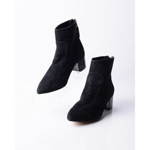 Karl Lagerfeld Maude Womens Black Suede Ankle Boots Booties Tassels Sz 6 Pointed
